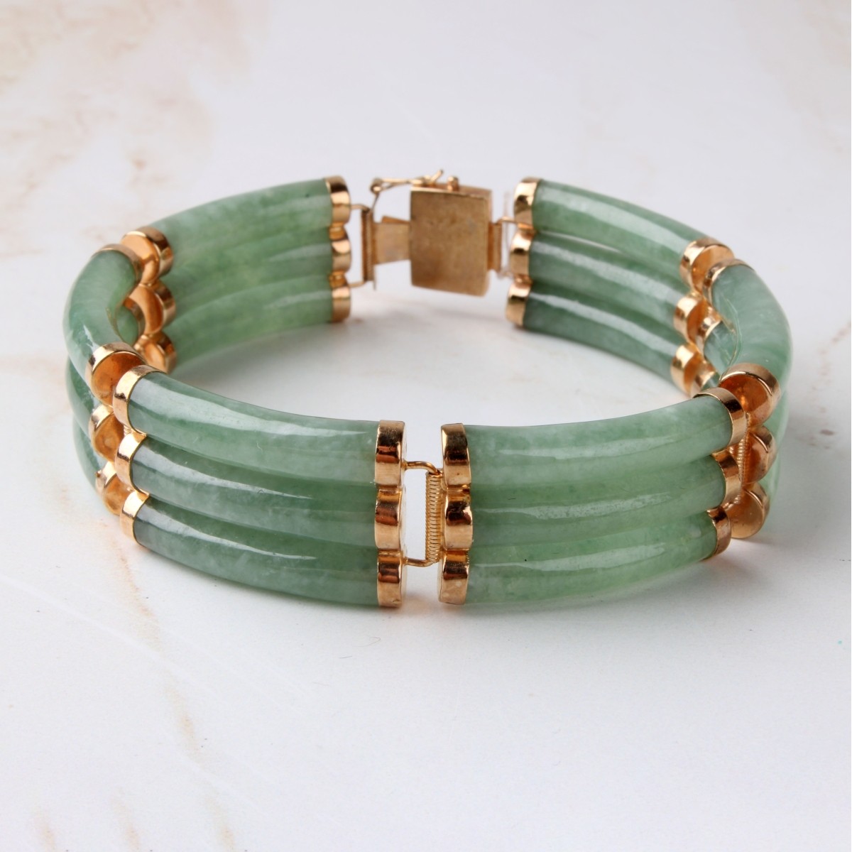Jade and 14K Bracelet