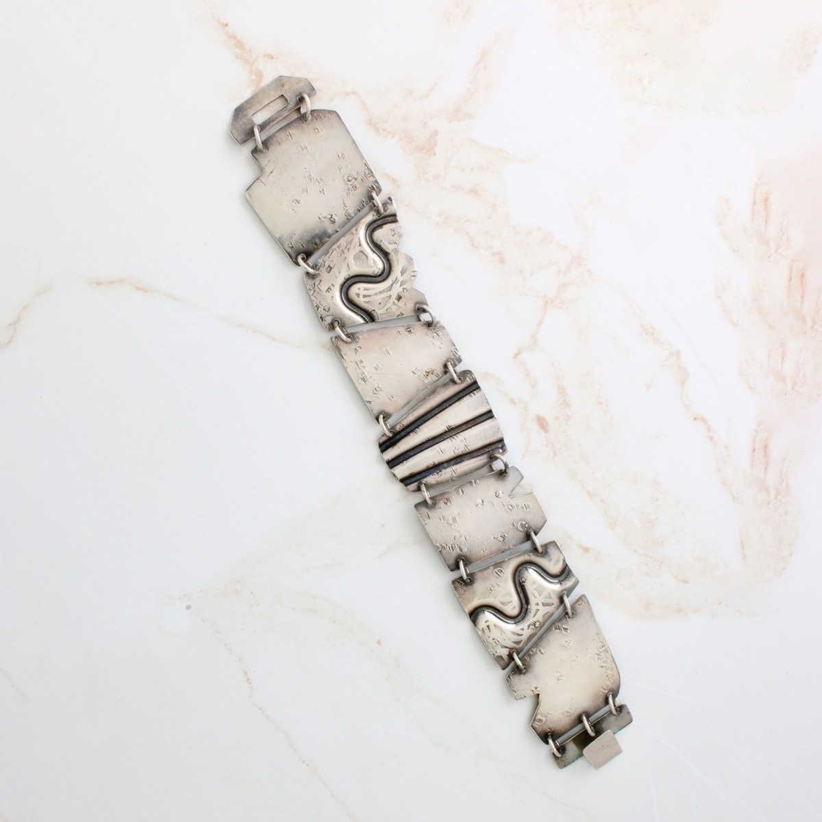 Gemstone, 14K and Silver Bracelet