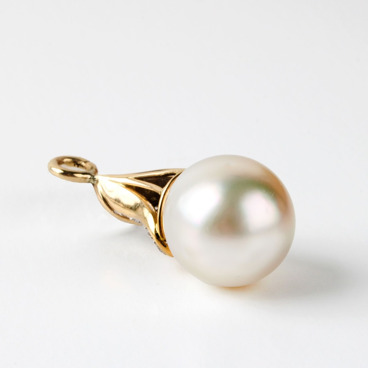 Diamond, Pearl and 14K Pendant