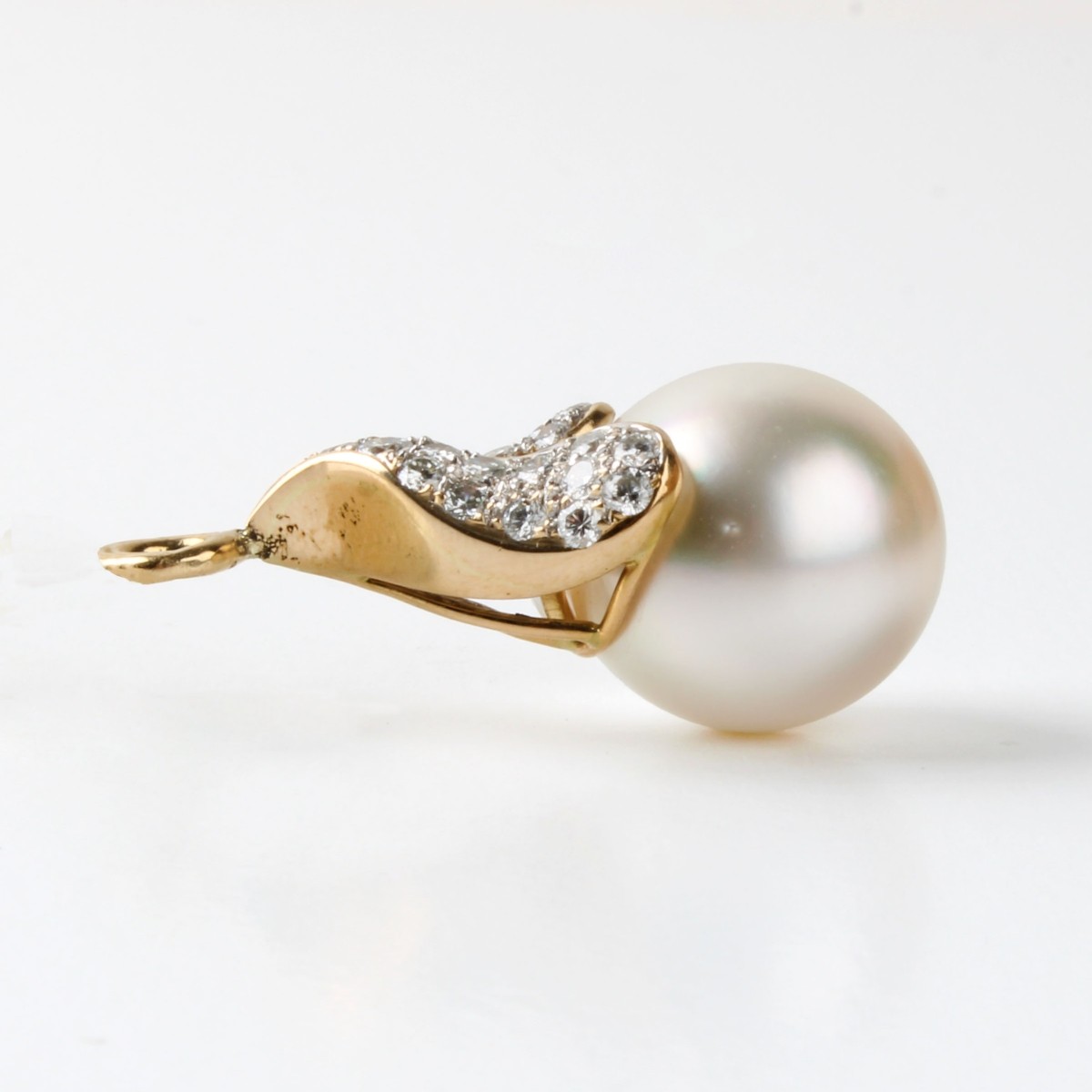 Diamond, Pearl and 14K Pendant