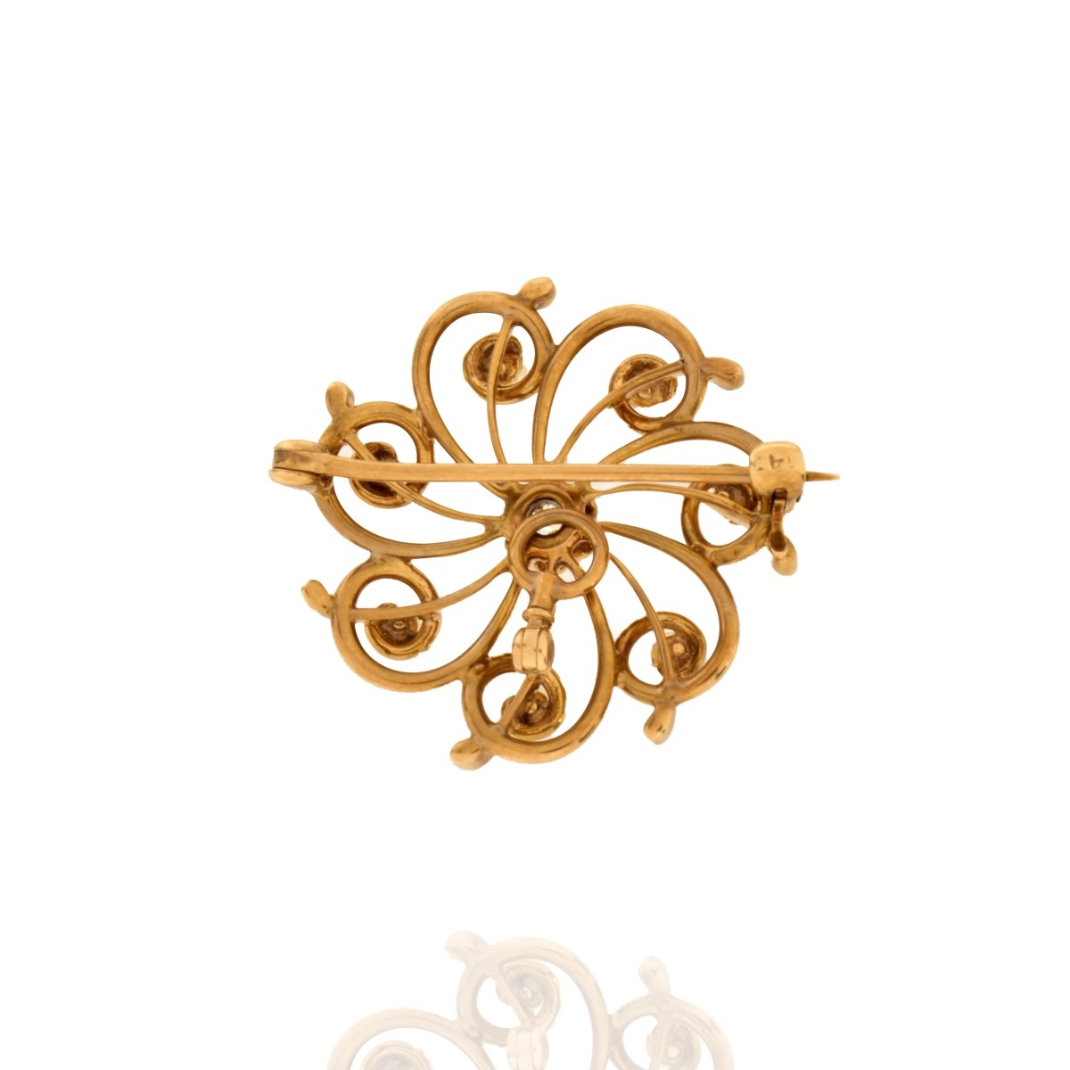Diamond, Pearl and 14K Pendant / Brooch