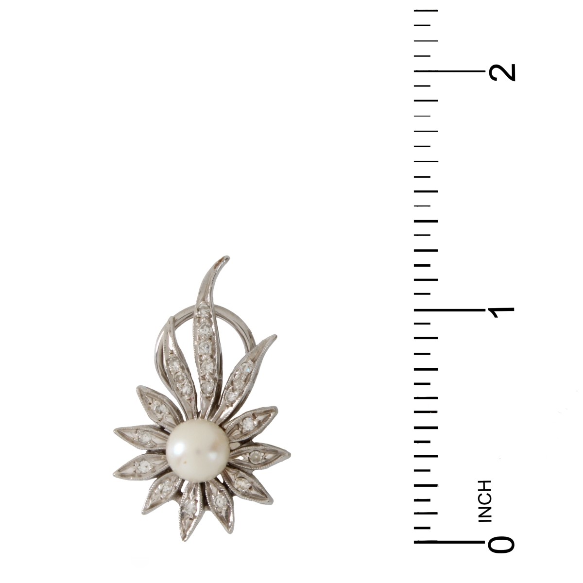 Diamond, Pearl and 14K Earrings