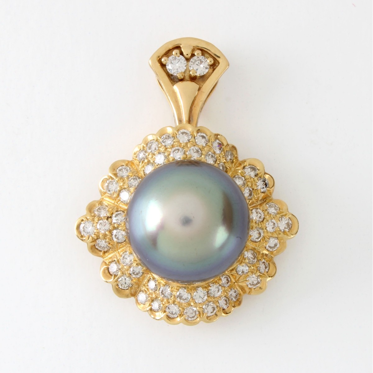 Pearl, Diamond and 14K Pendant