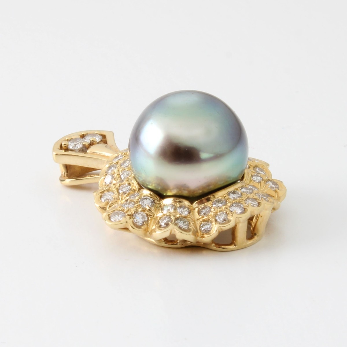 Pearl, Diamond and 14K Pendant