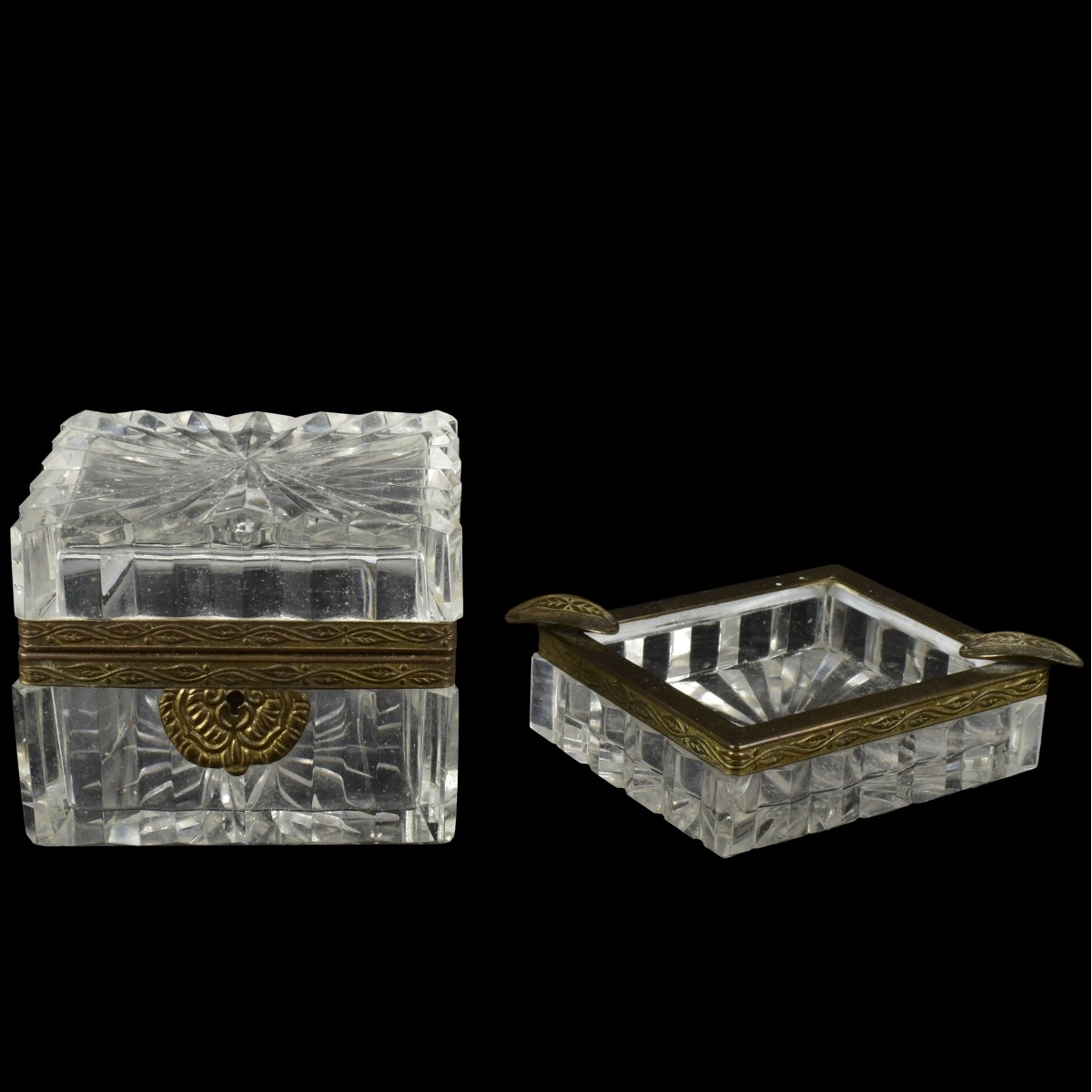 Vintage Baccarat Style Box and Ashtray