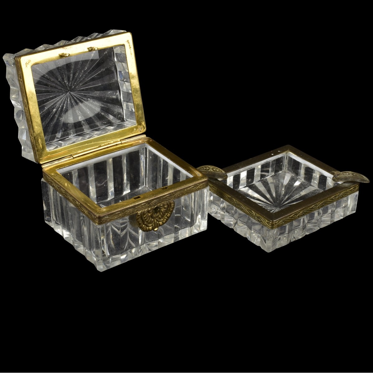 Vintage Baccarat Style Box and Ashtray