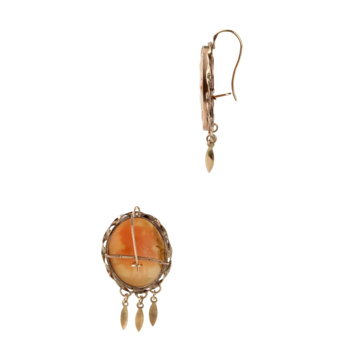 Cameo and 14K Earrings