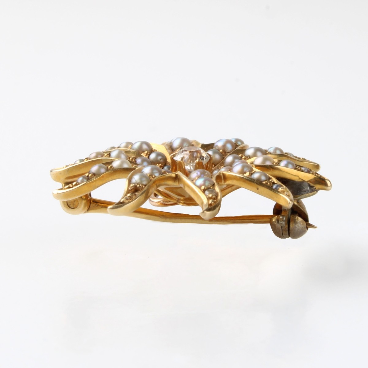 Diamond, Pearl and 14K Pendant / Brooch