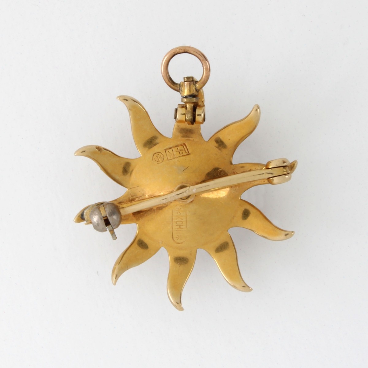 Diamond, Pearl and 14K Pendant / Brooch