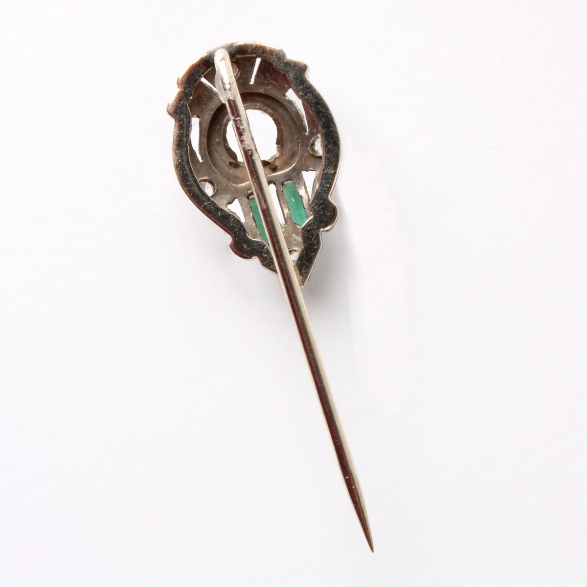Diamond, Emerald and Platinum Stickpin