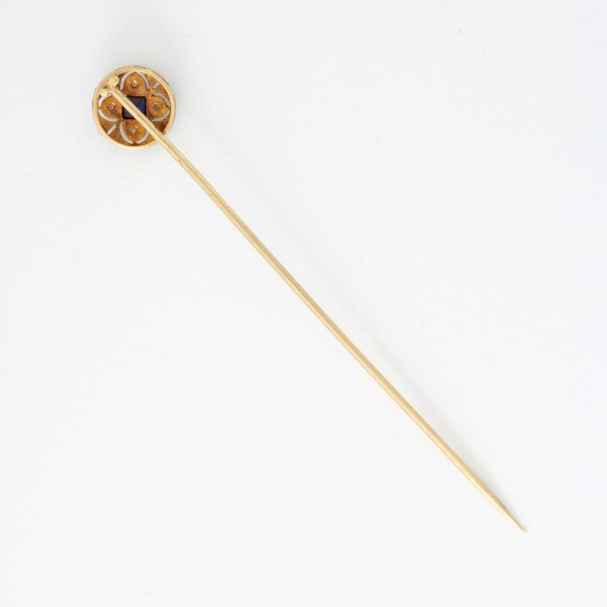 Sapphire Diamond and Plat. Stickpin