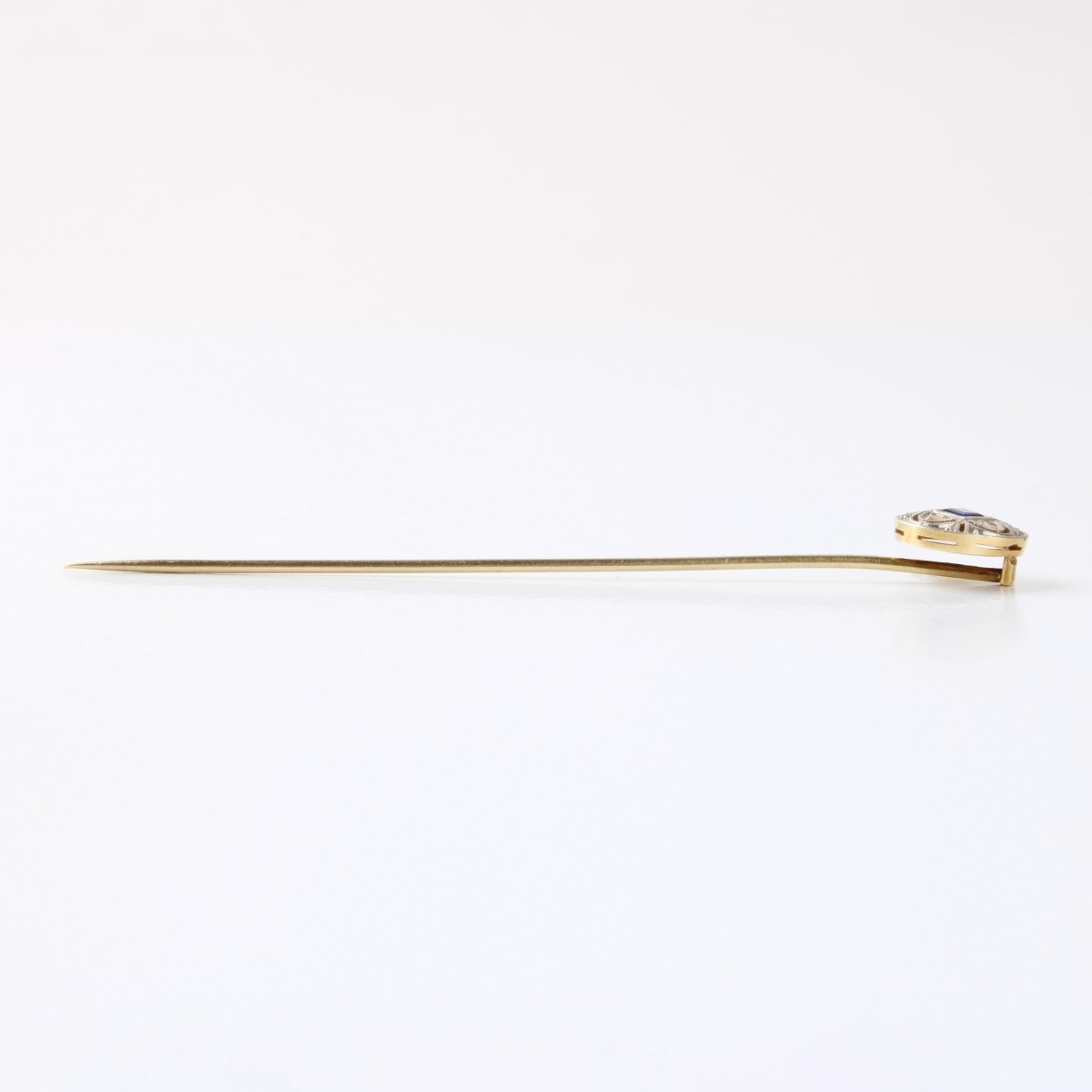 Sapphire Diamond and Plat. Stickpin