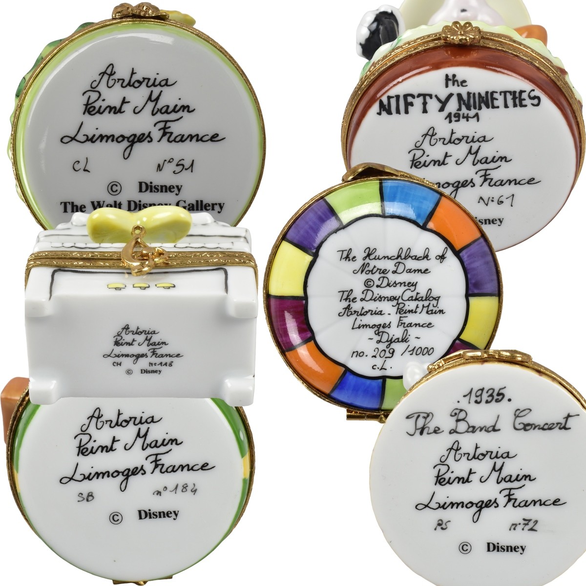 Disney Character Limoges Porcelain Boxes