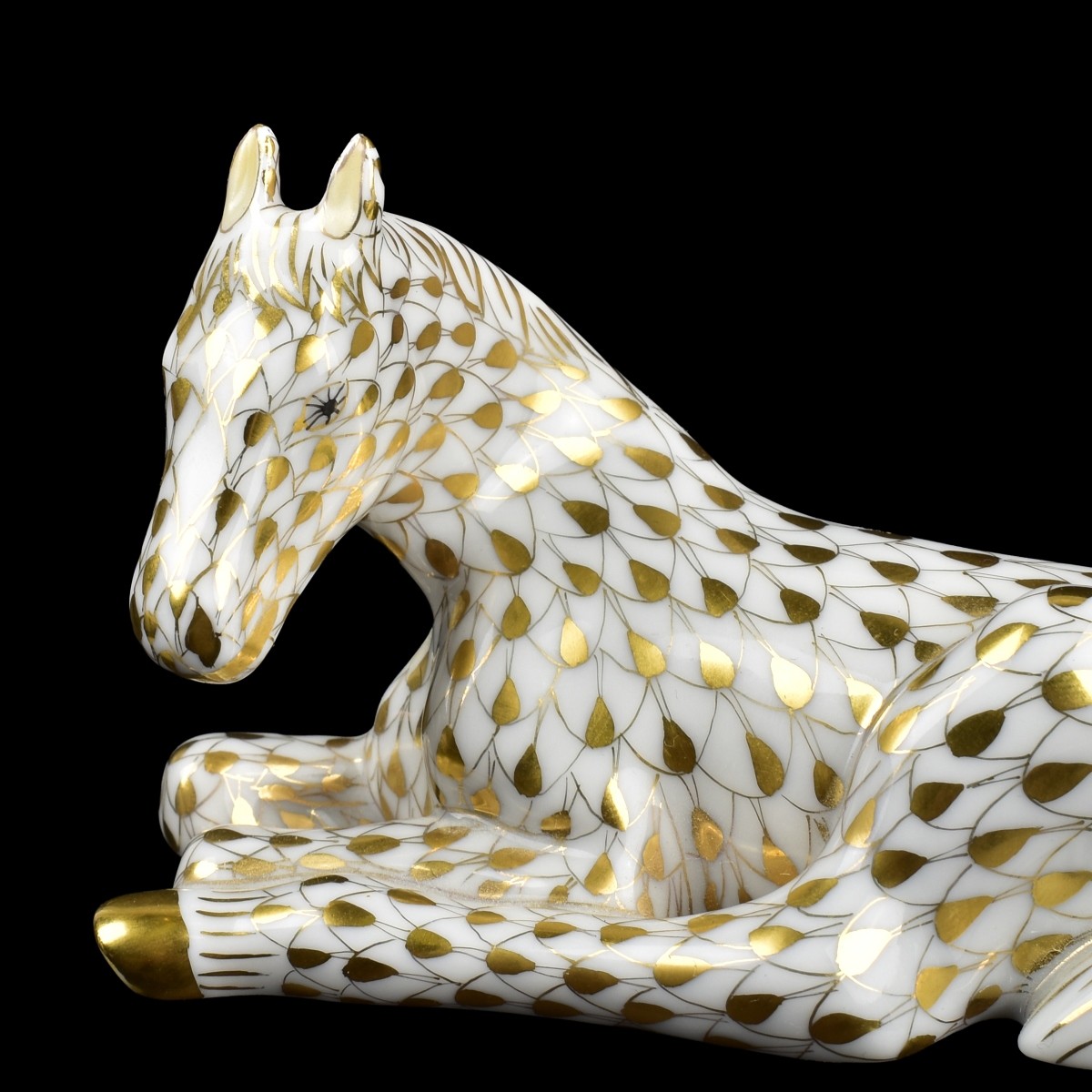 Herend Gold Fishnet Porcelain Figurine