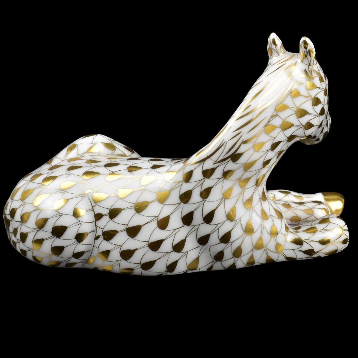 Herend Gold Fishnet Porcelain Figurine
