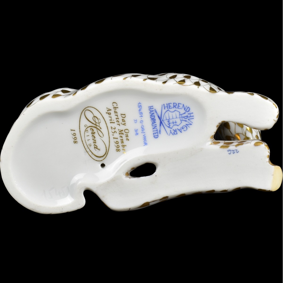Herend Gold Fishnet Porcelain Figurine