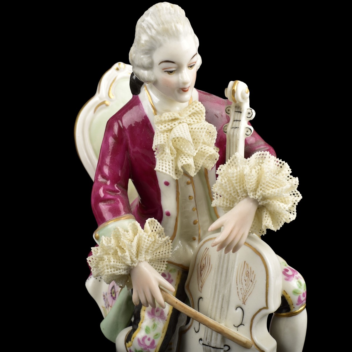 Muller Volkstedt Lace Musical Porcelain Sculpture