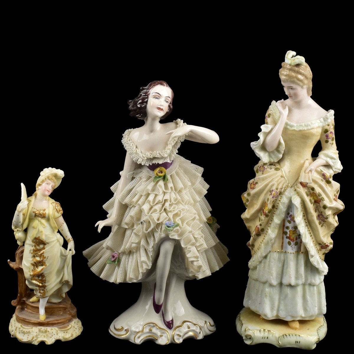 Collection of Dresden German Porcelain Sculptures