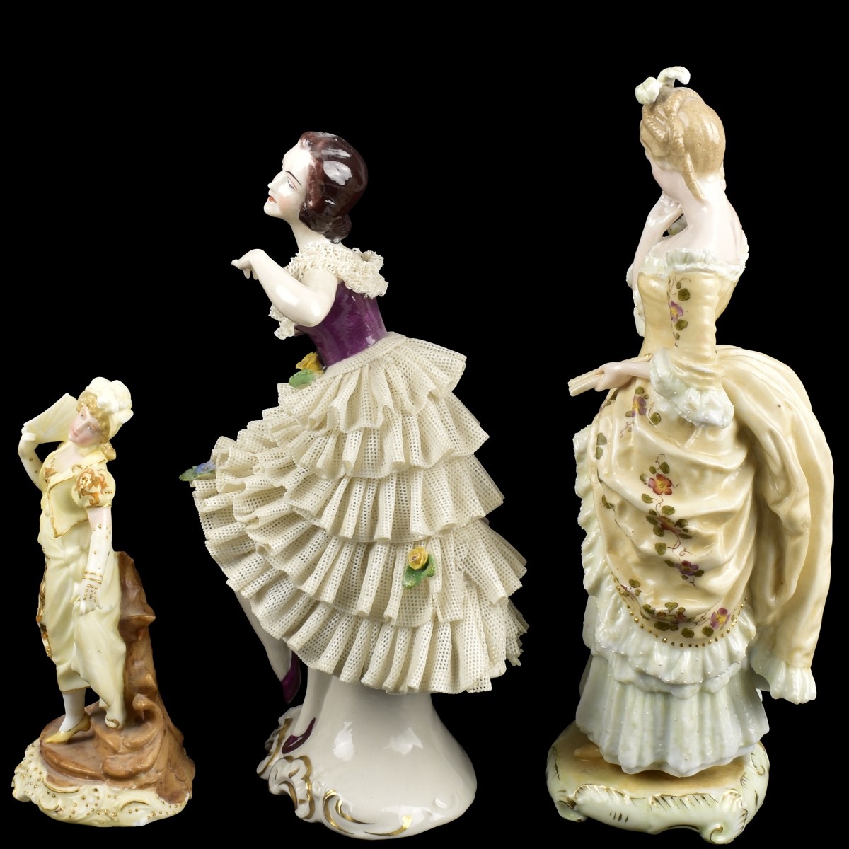 Collection of Dresden German Porcelain Sculptures