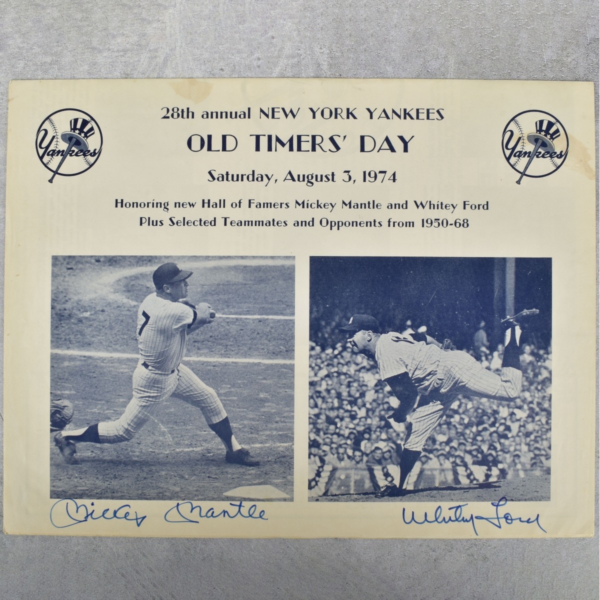 JSA Mickey Mantle-Whitey Ford Photograph