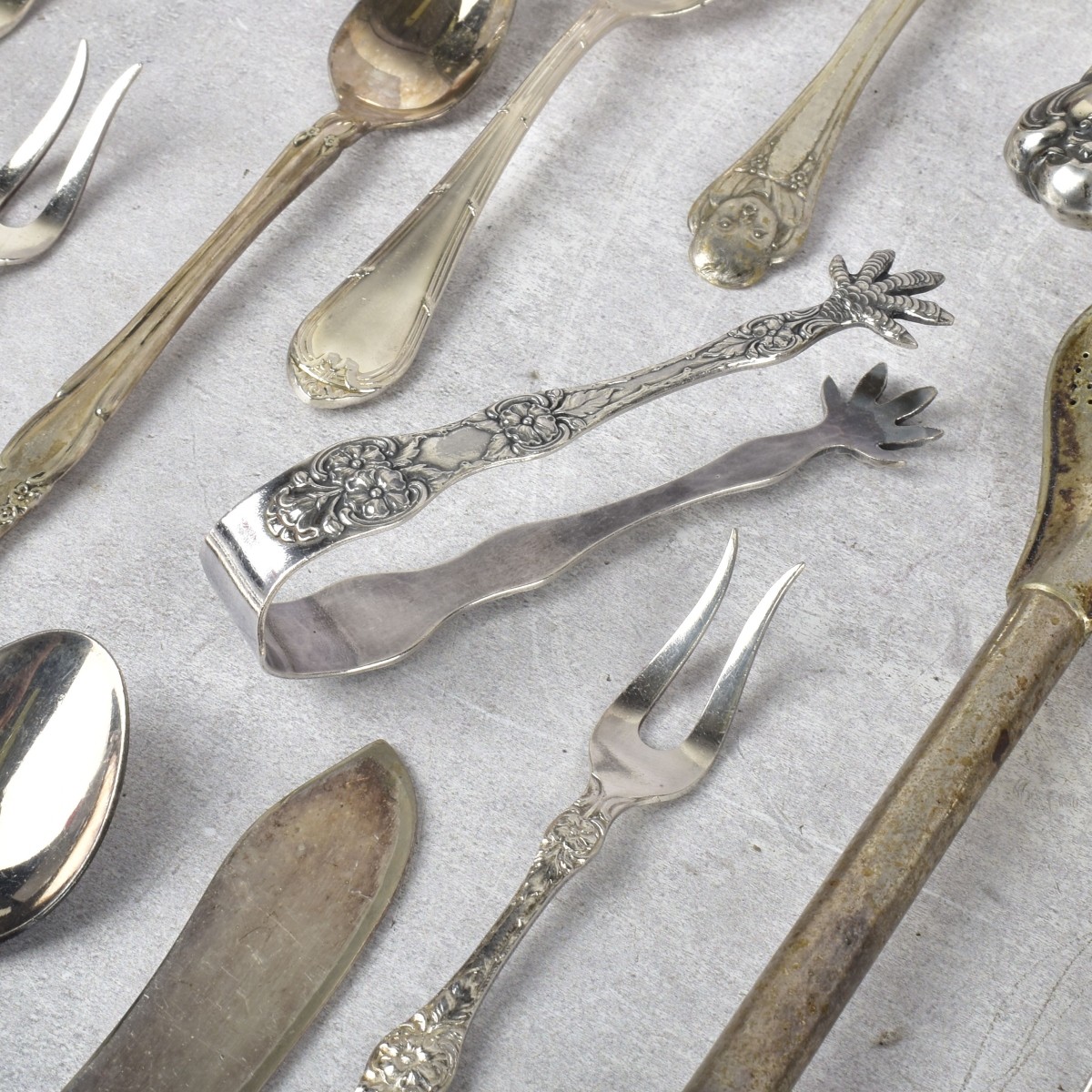 Large Assortment of Silver Plate and MOP