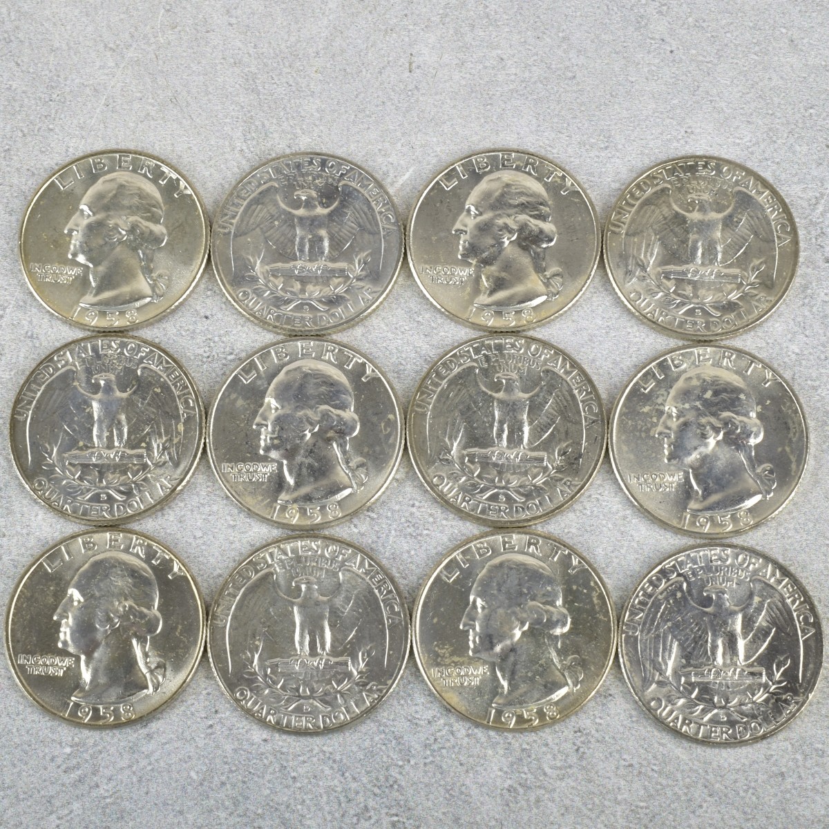 1958 Brilliant Uncirculated Washington Quarters