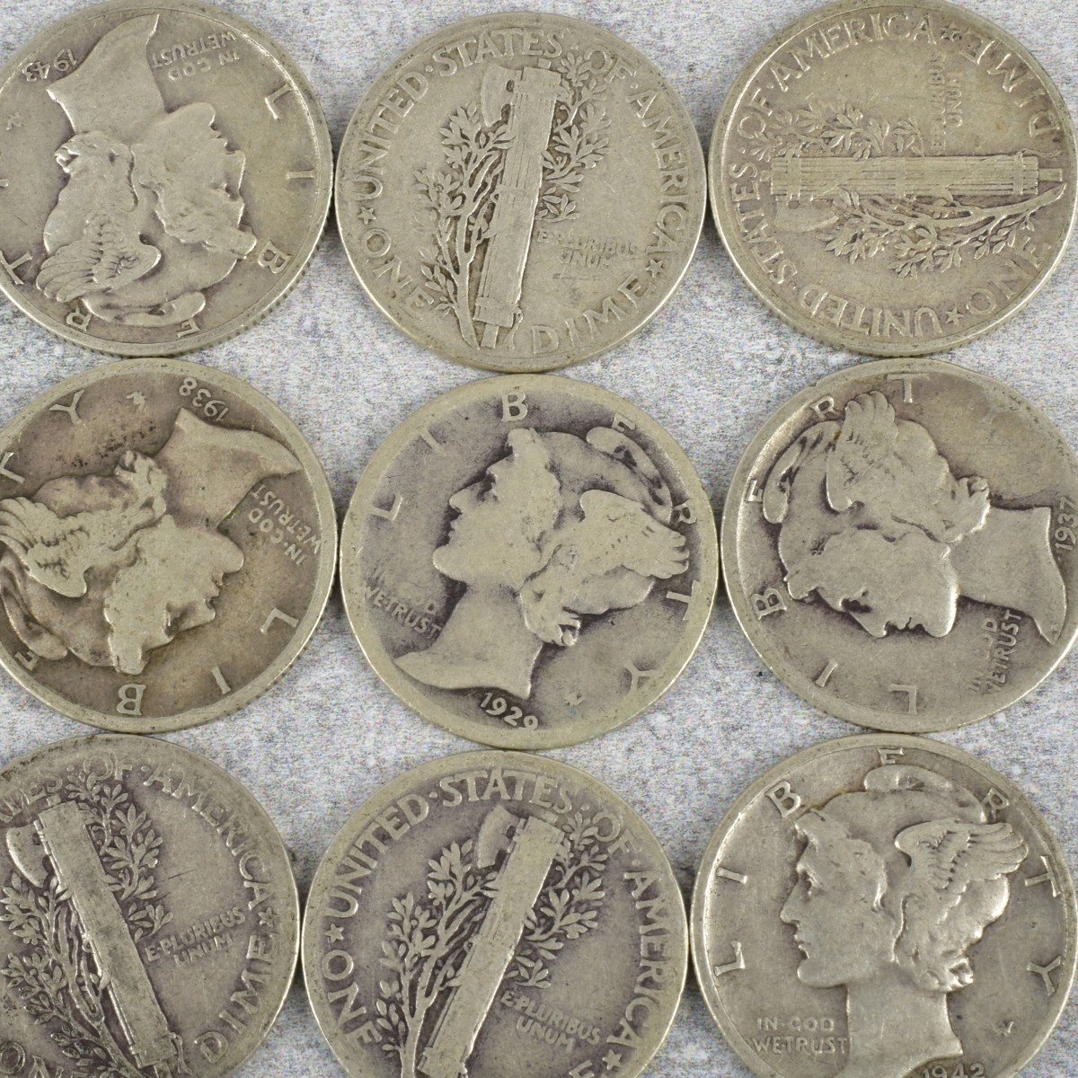 American Mercury Head Dimes