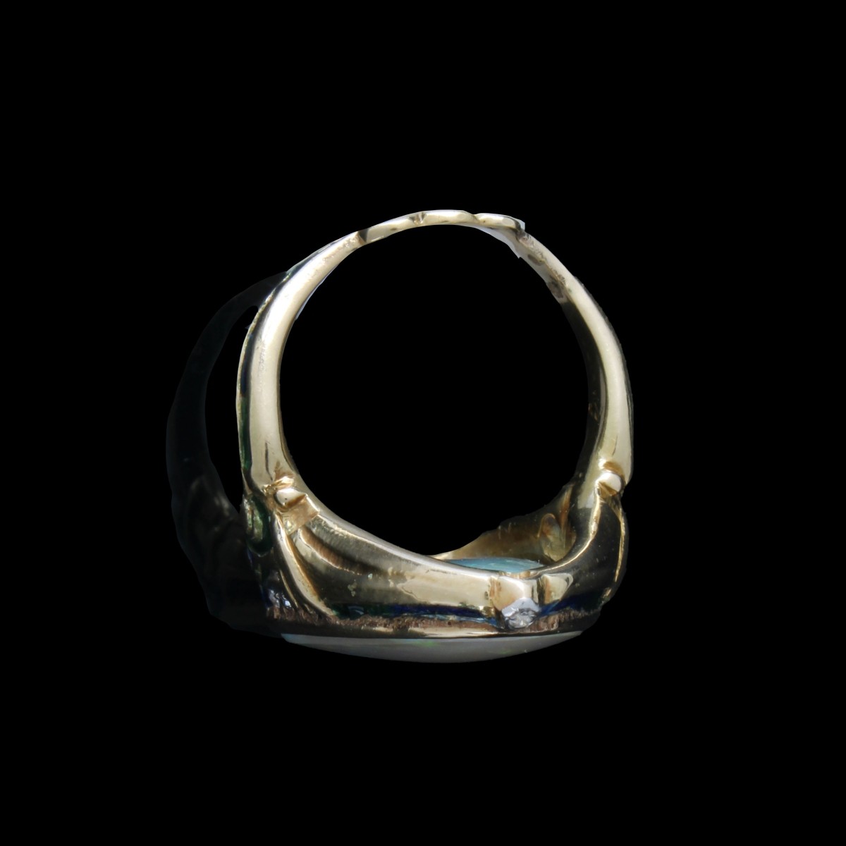 Opal, Diamond, 18K and Enamel Ring