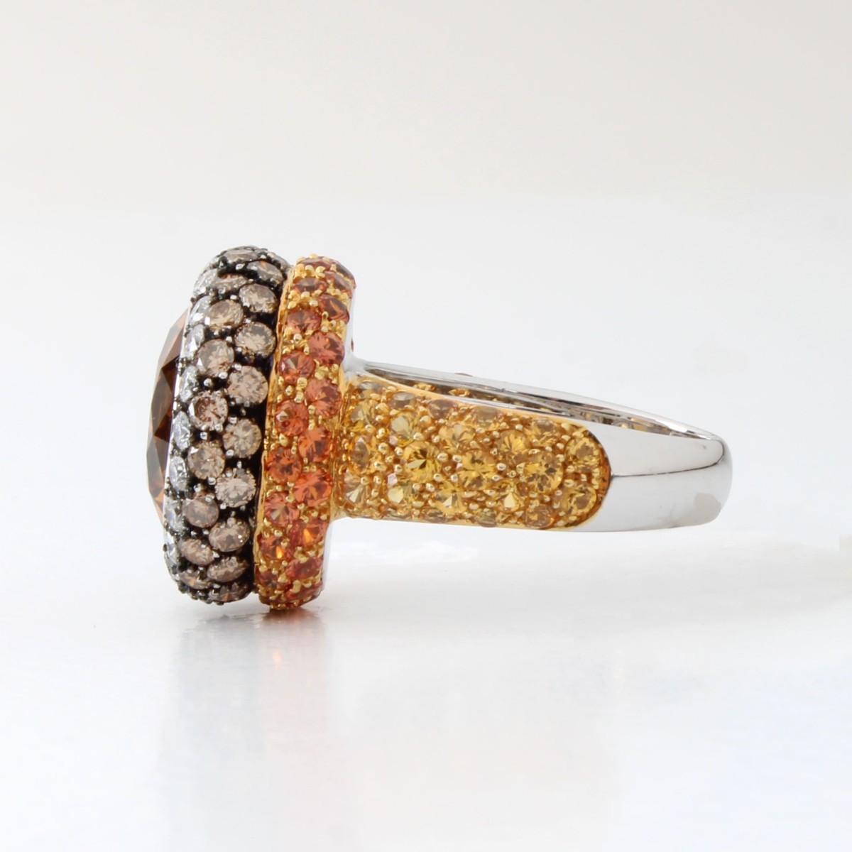 Citrine, Sapphire, Diamond and 18K Ring