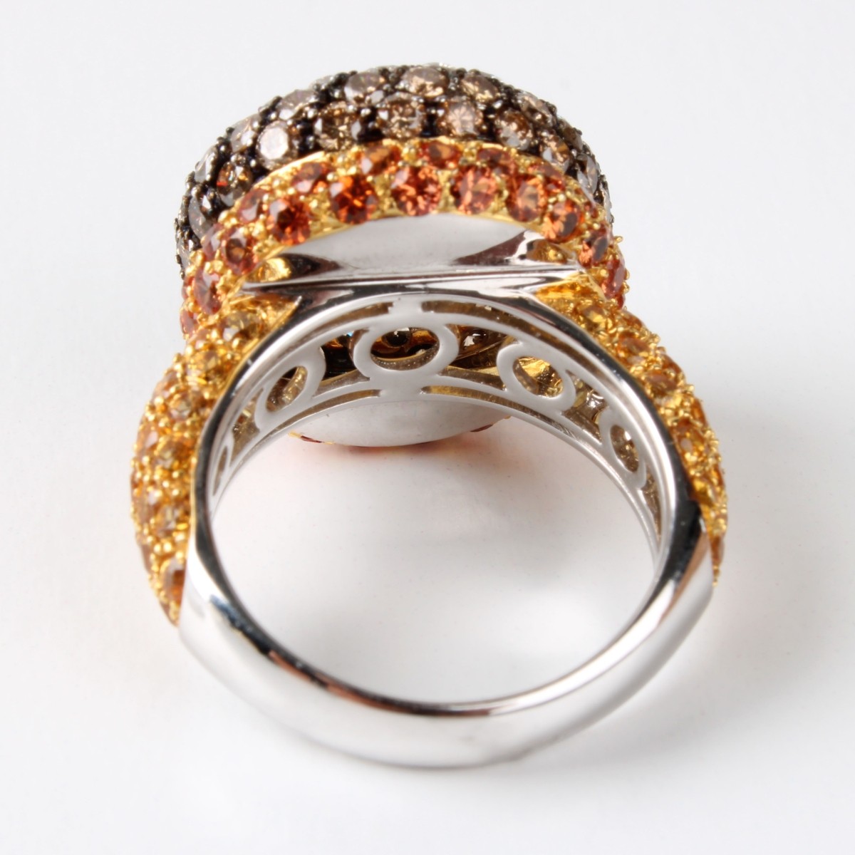 Citrine, Sapphire, Diamond and 18K Ring
