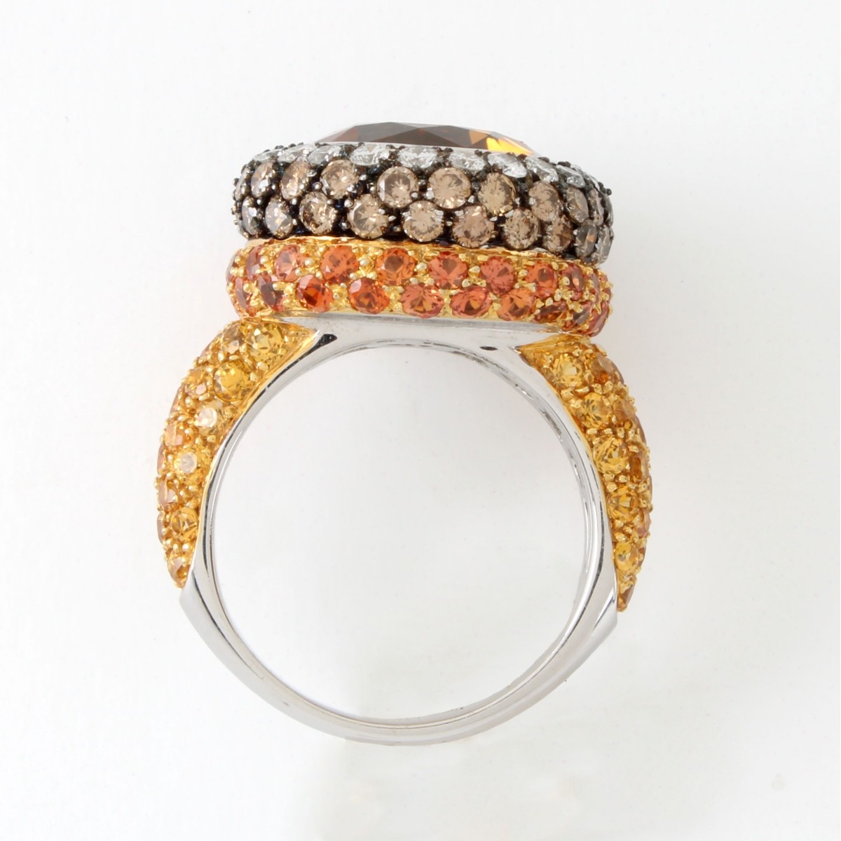 Citrine, Sapphire, Diamond and 18K Ring