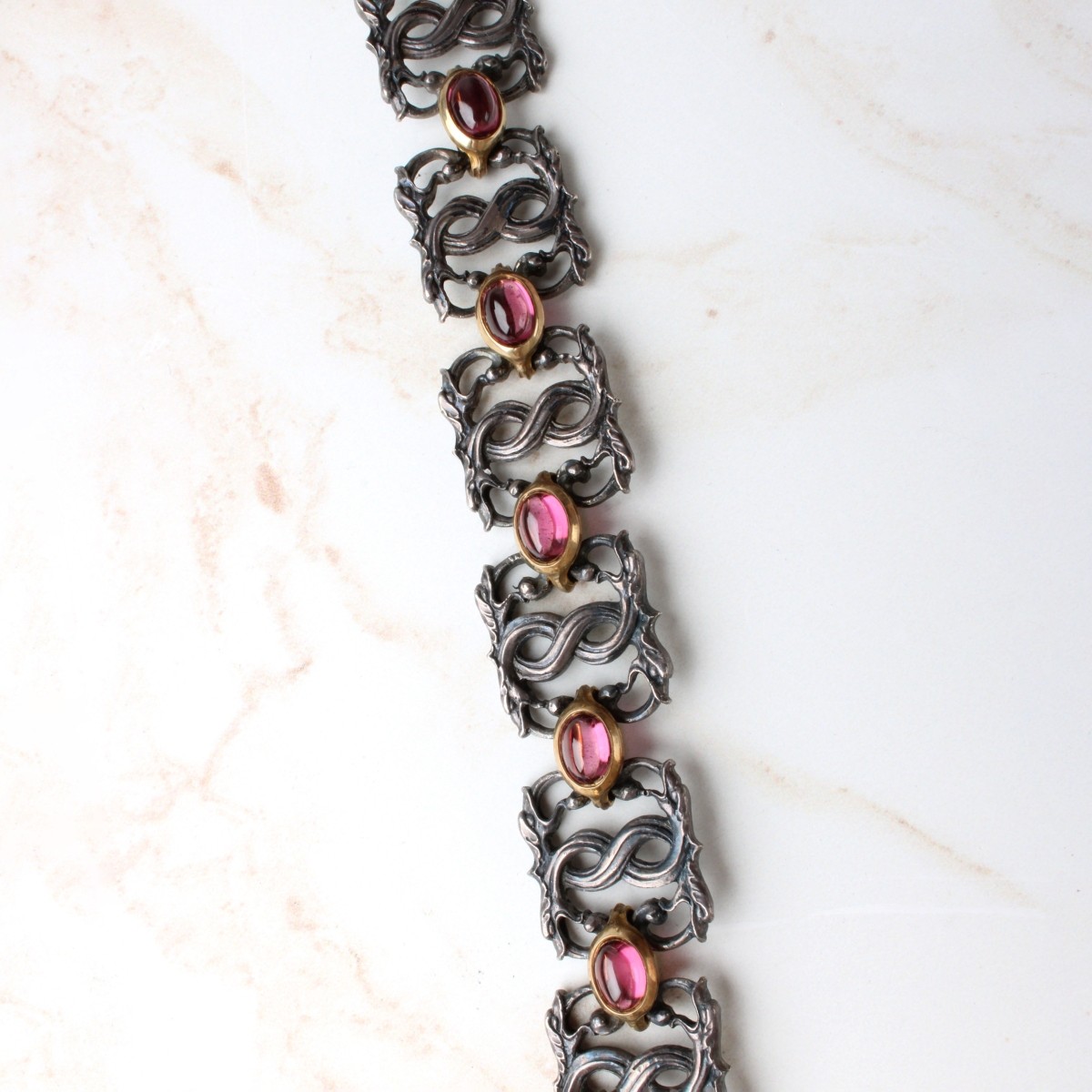 Gemstone, 14K and Silver Bracelet