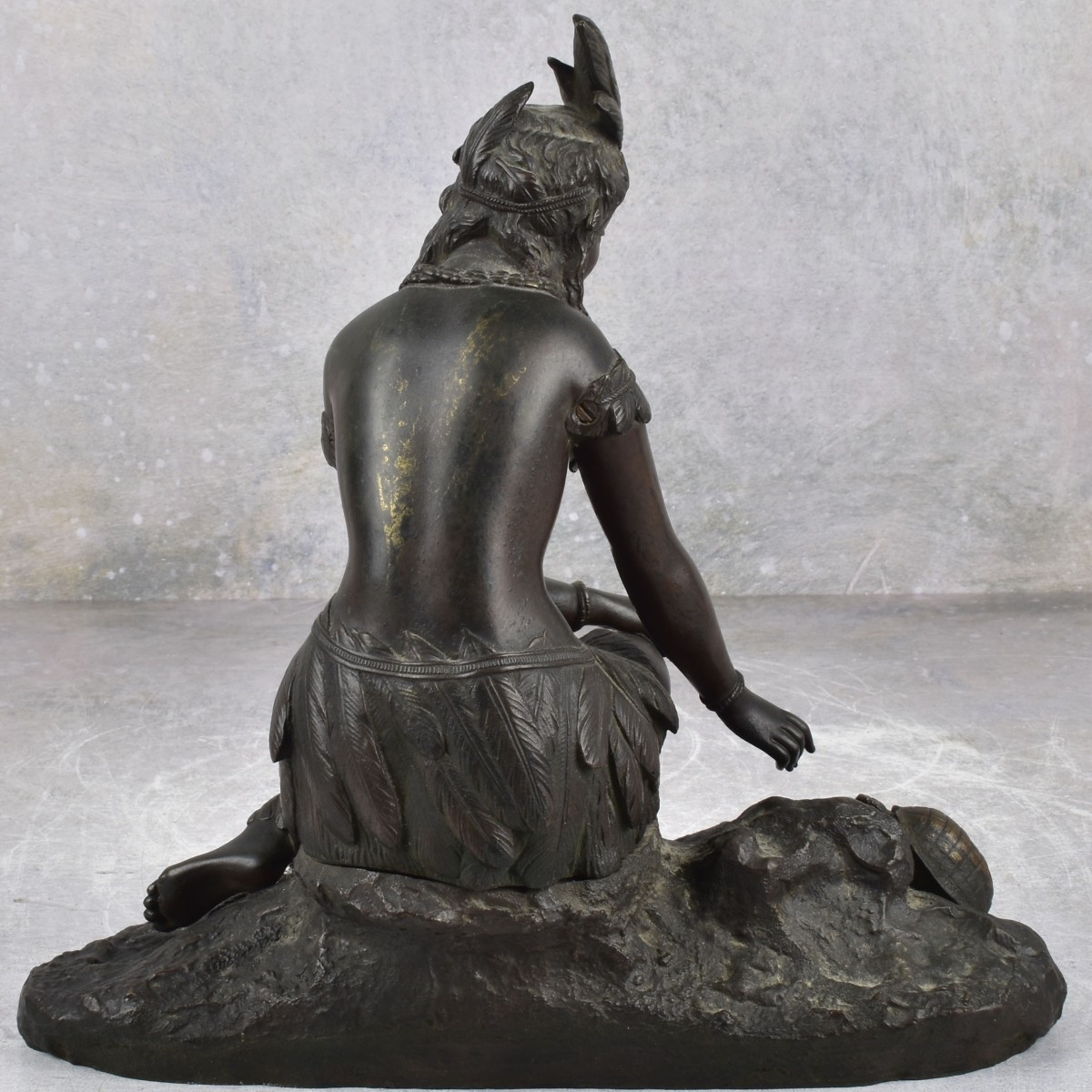Bronze Sculpture of a Young Native American