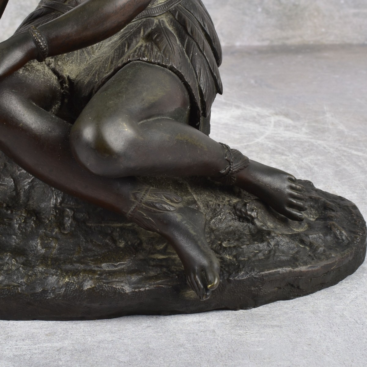 Bronze Sculpture of a Young Native American