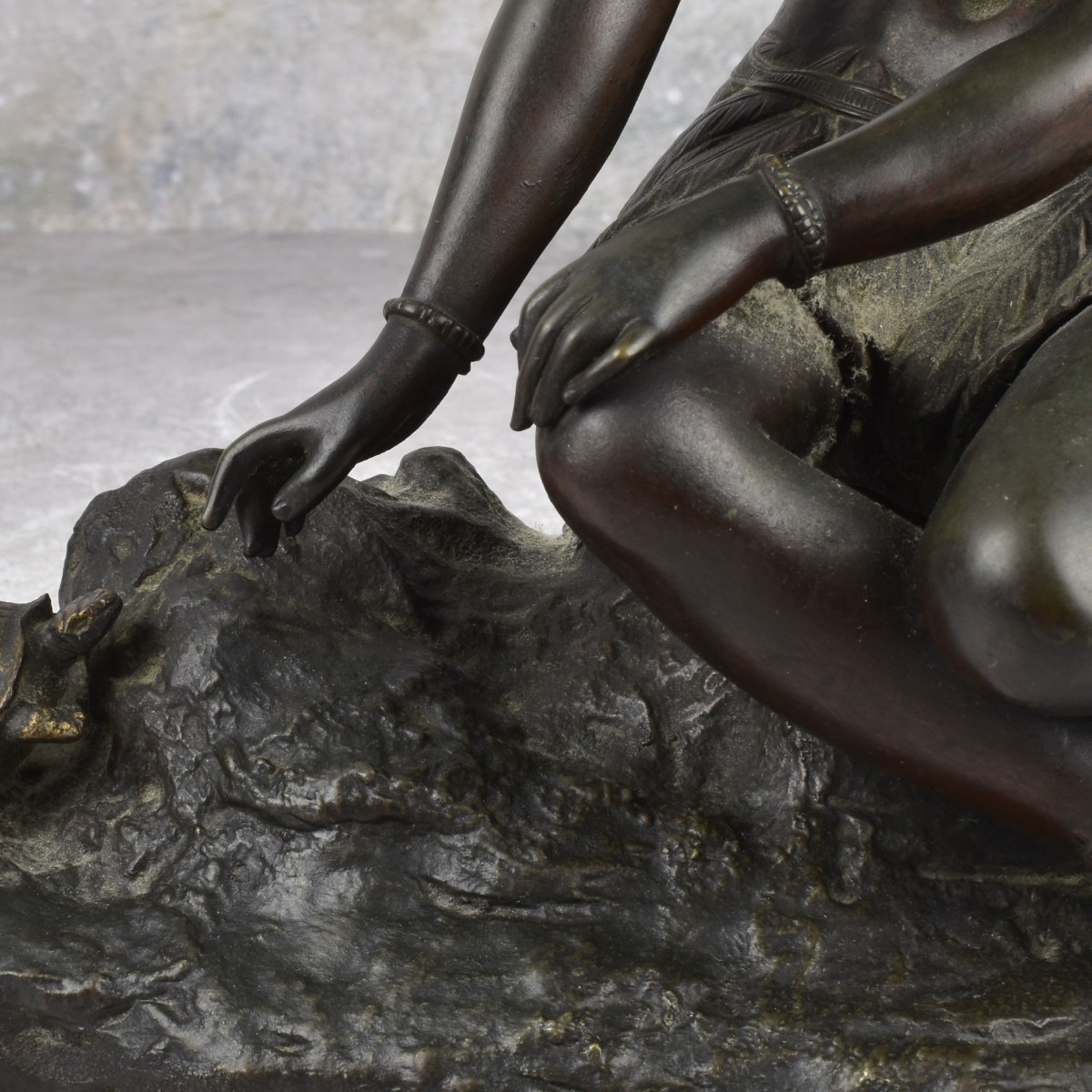 Bronze Sculpture of a Young Native American