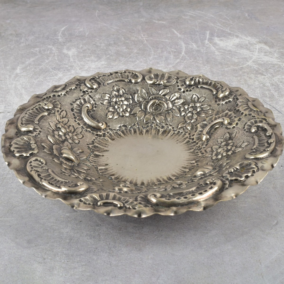19th Century German 800 Silver Dish