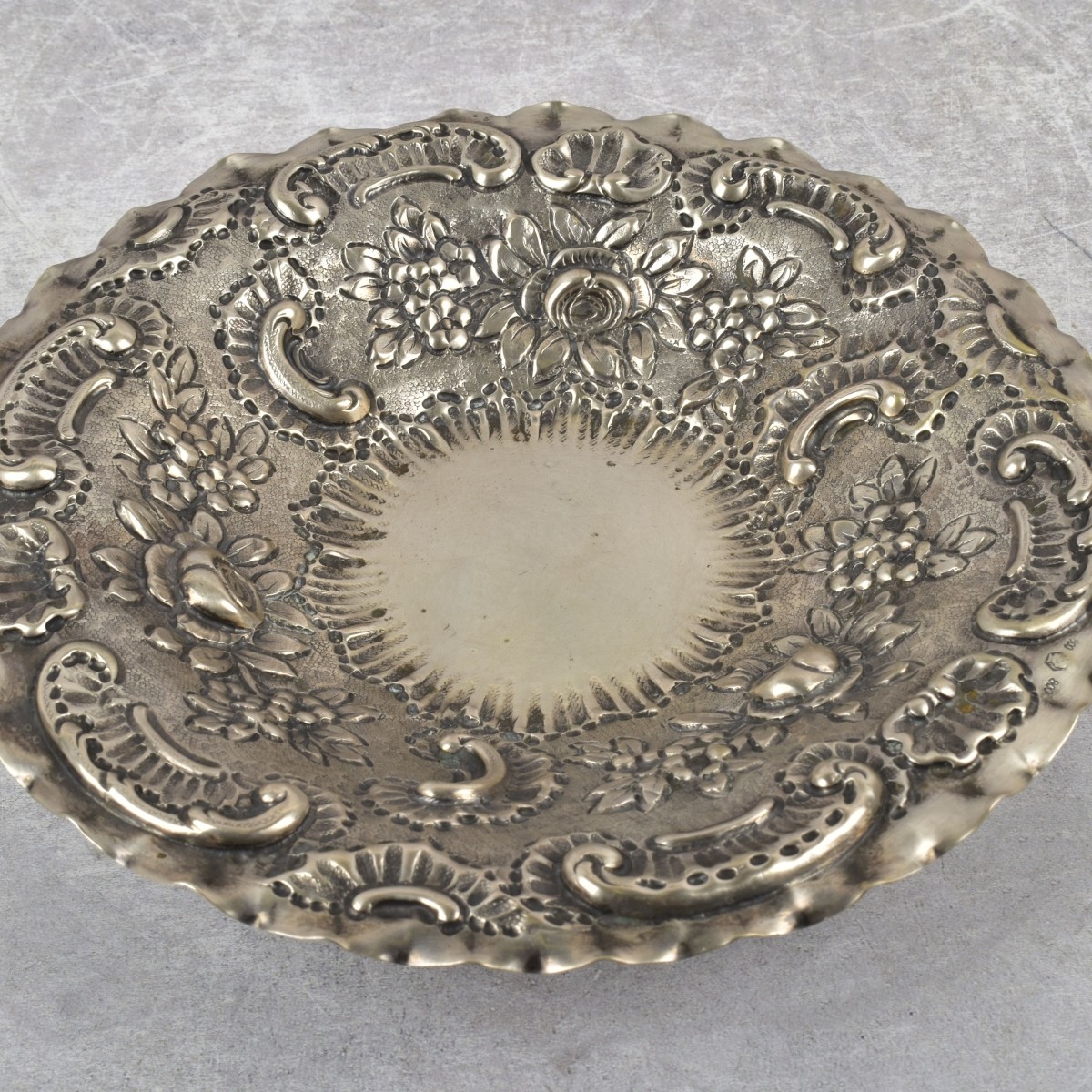19th Century German 800 Silver Dish