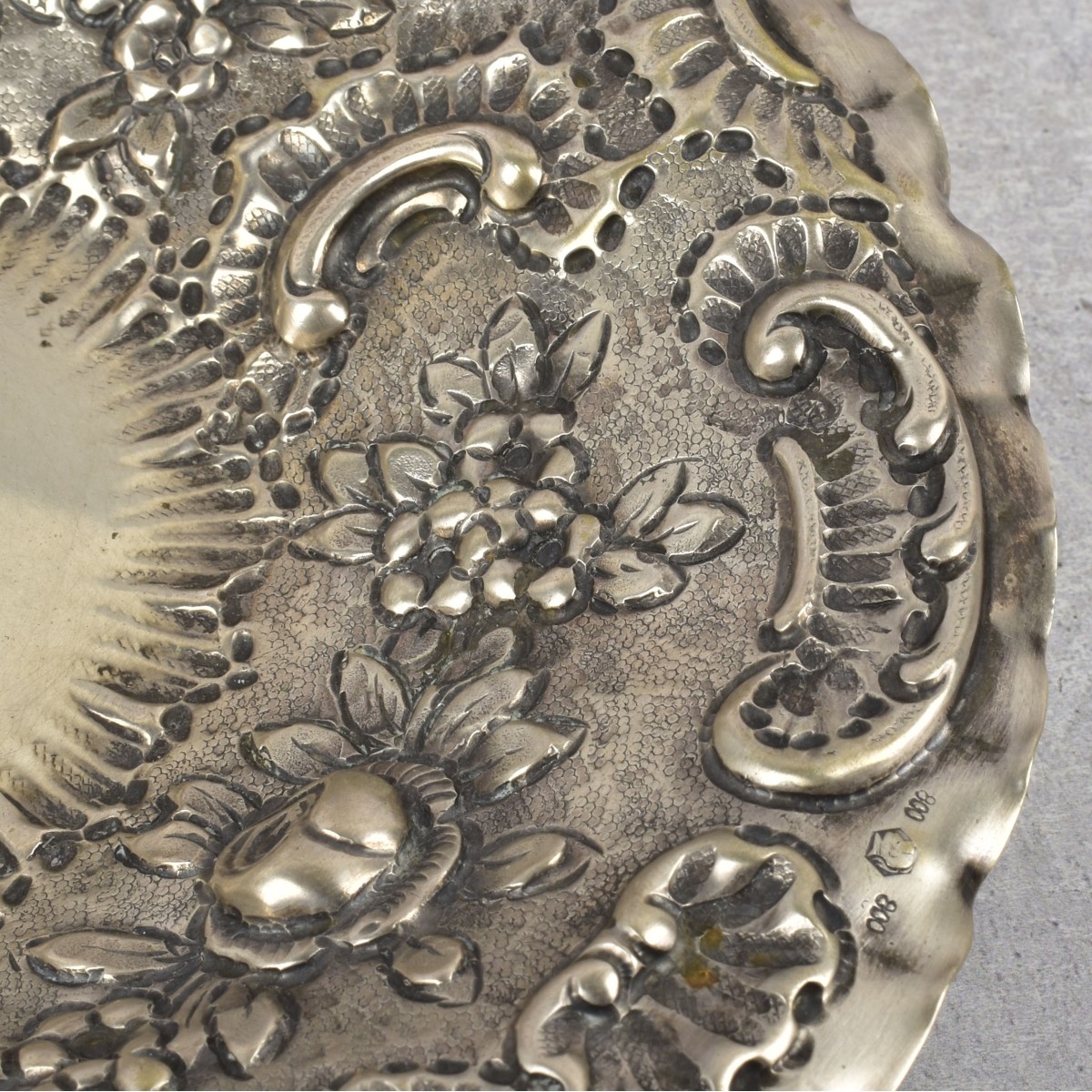 19th Century German 800 Silver Dish