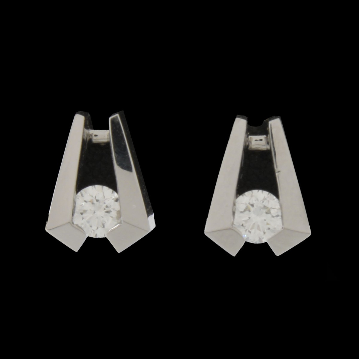 Diamond and Platinum Earrings