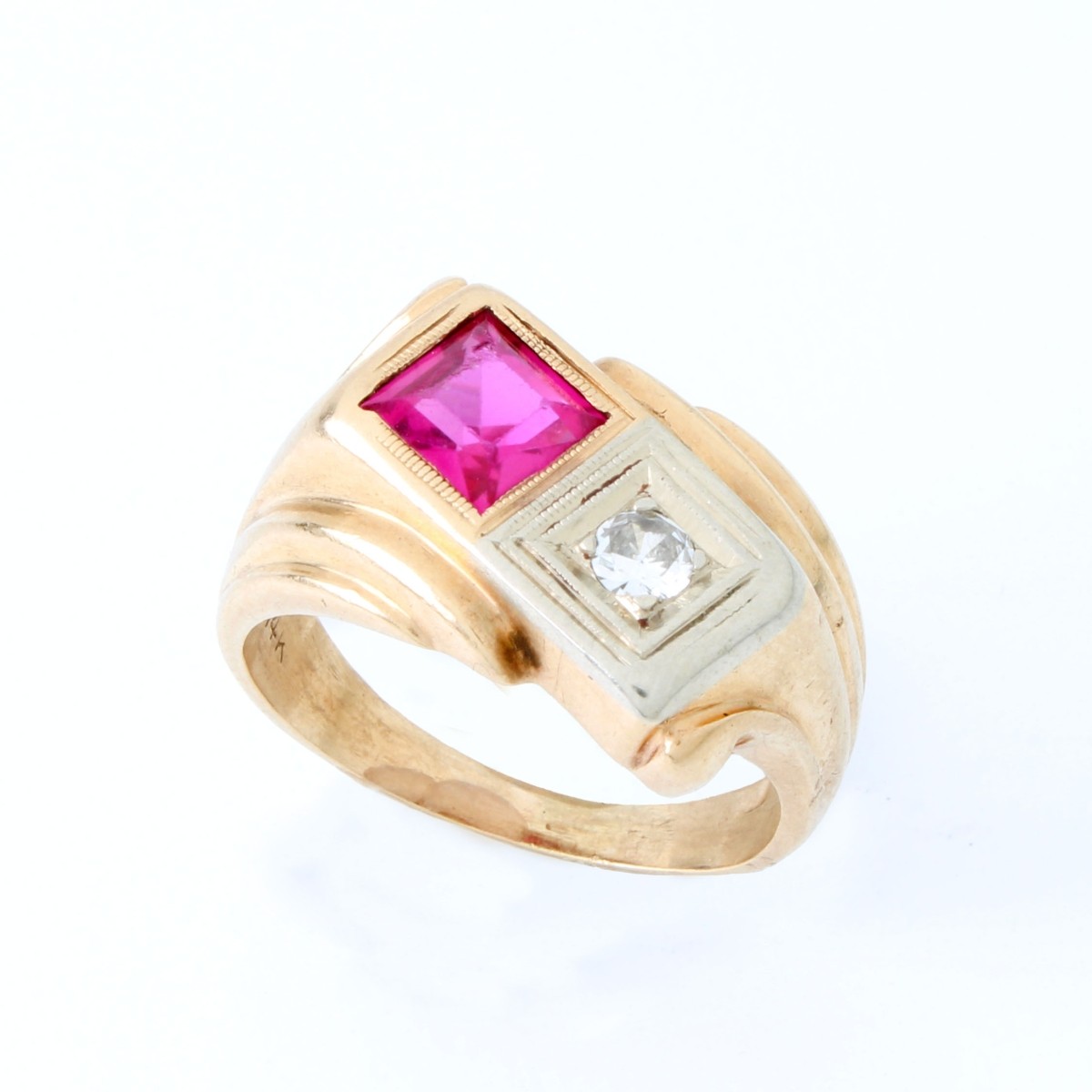Diamond, Ruby and 14K Ring