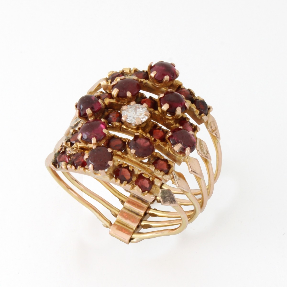 Diamond, Tourmaline and 14K Ring