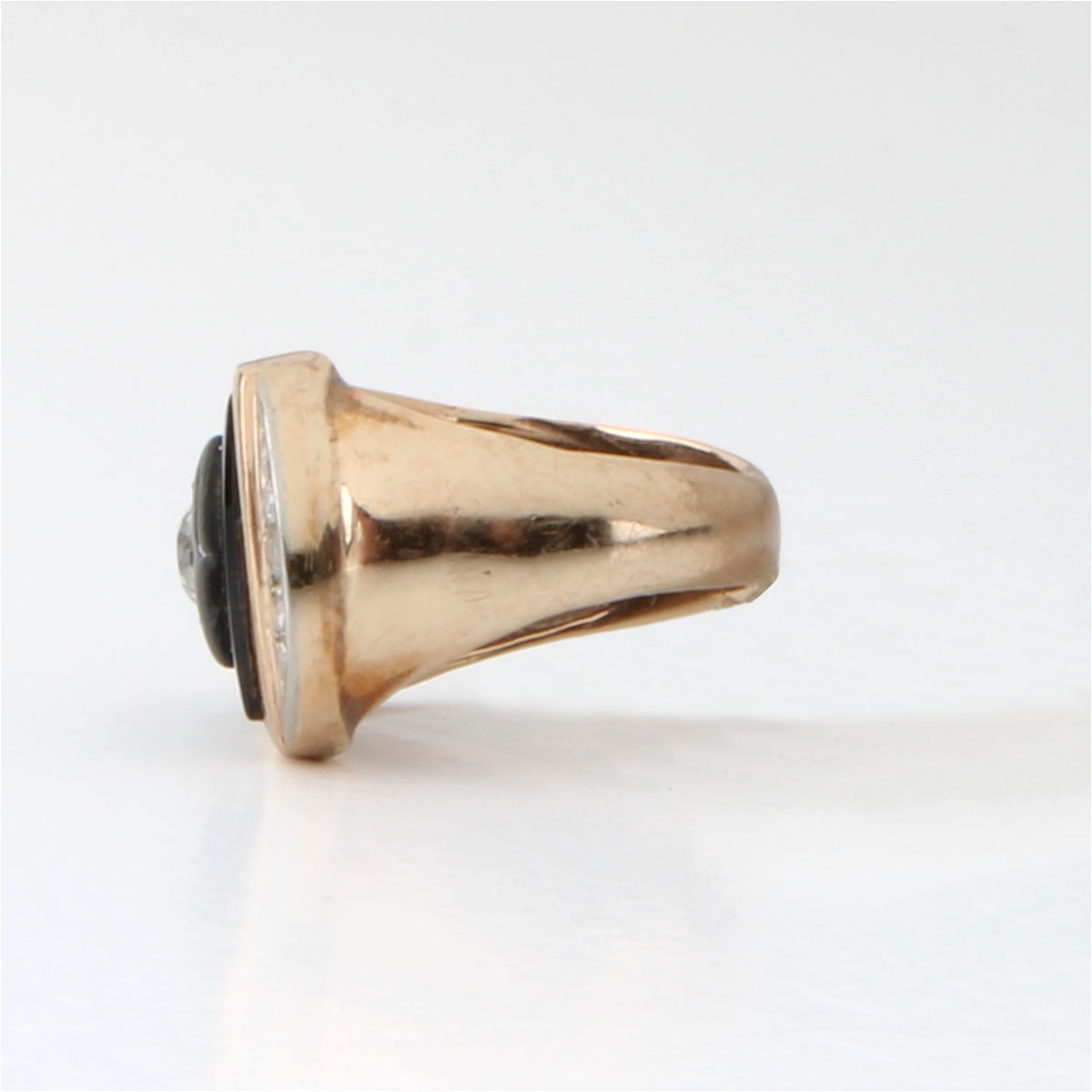 Diamond, Onyx and 10K Ring