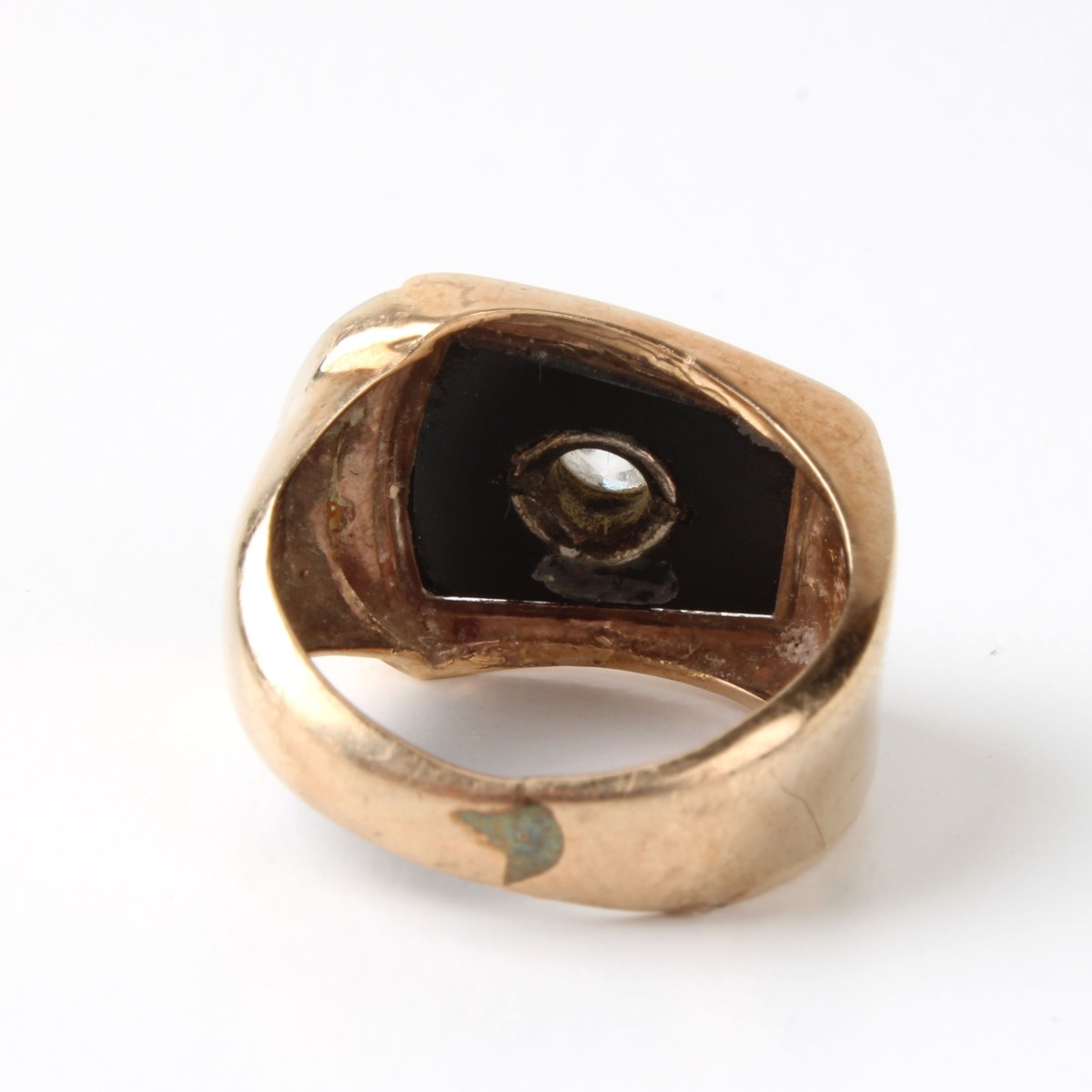 Diamond, Onyx and 10K Ring