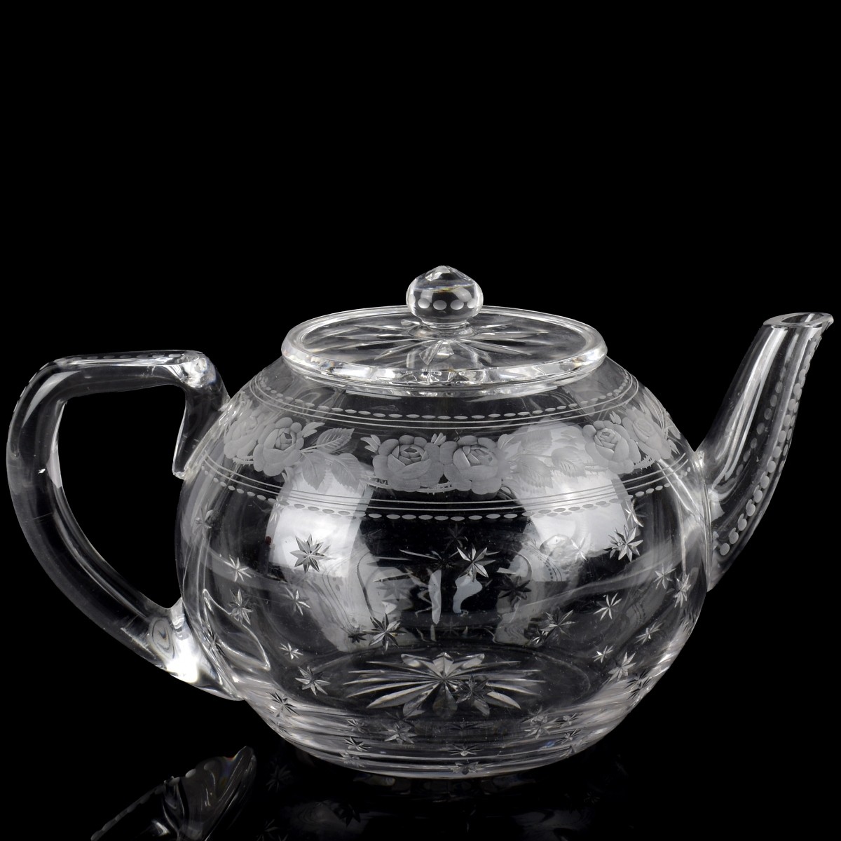 Antique Sinclaire Cut Glass Teapot