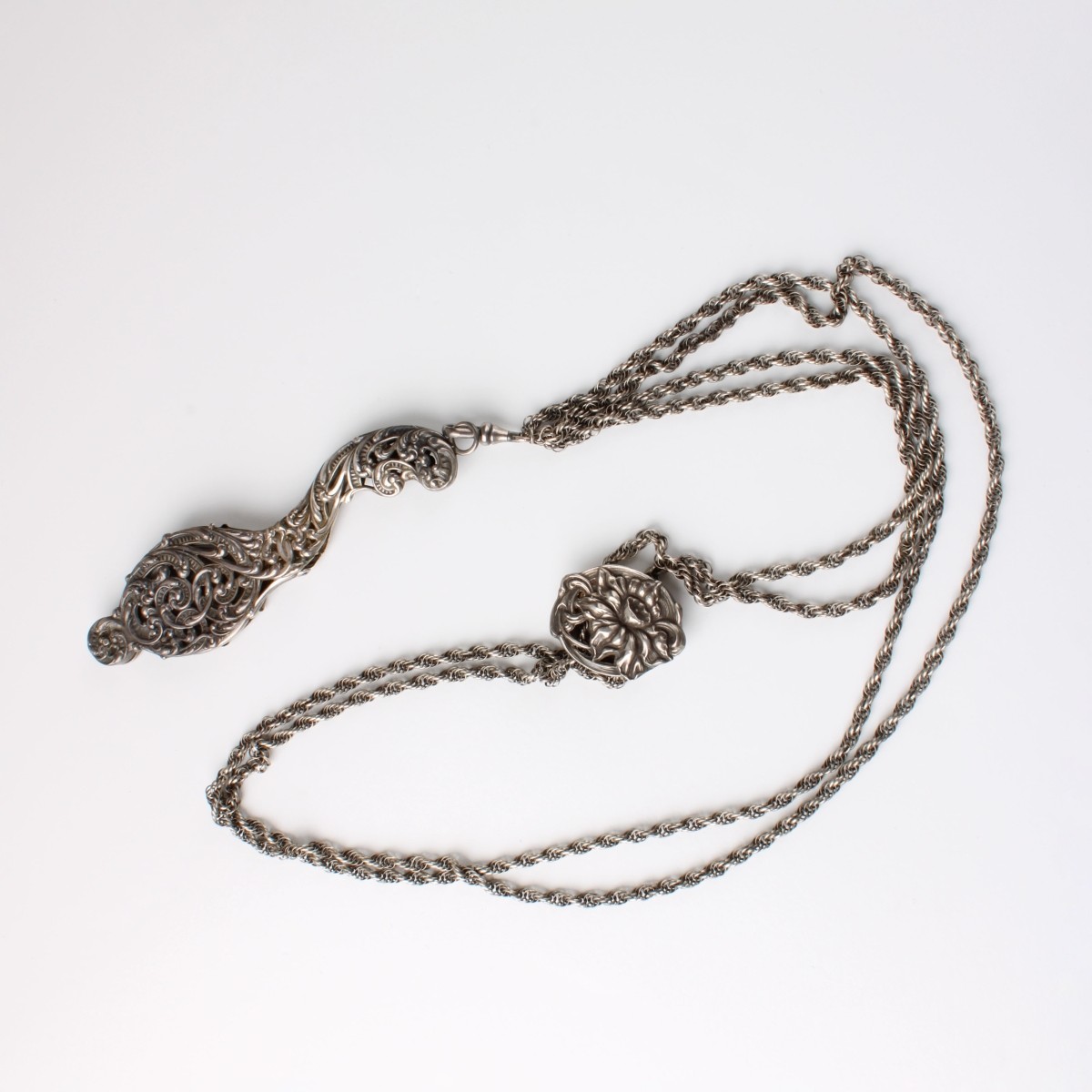 Antique Silver Lorgnette / Necklace