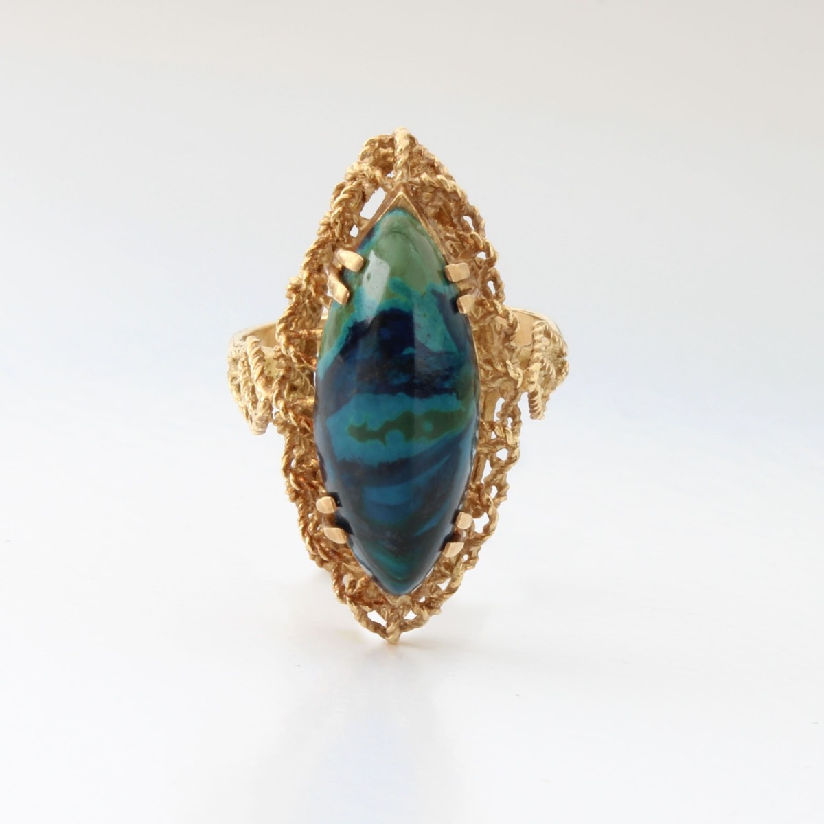 Azurite and 14K Ring