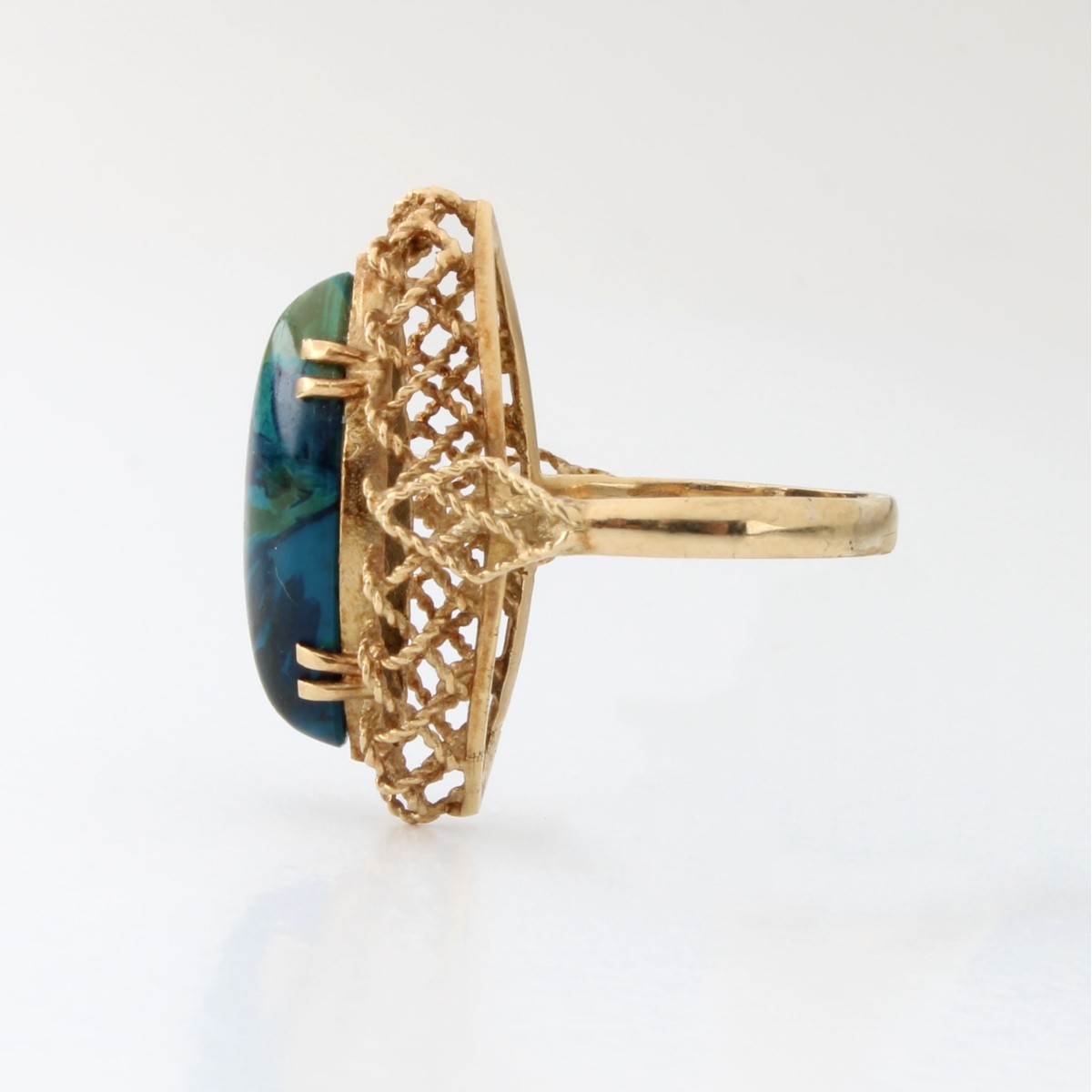 Azurite and 14K Ring