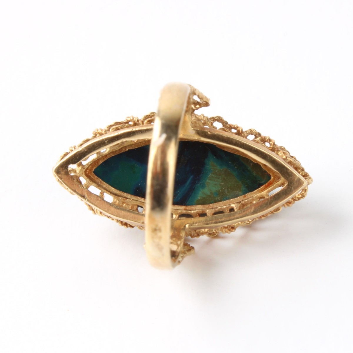 Azurite and 14K Ring