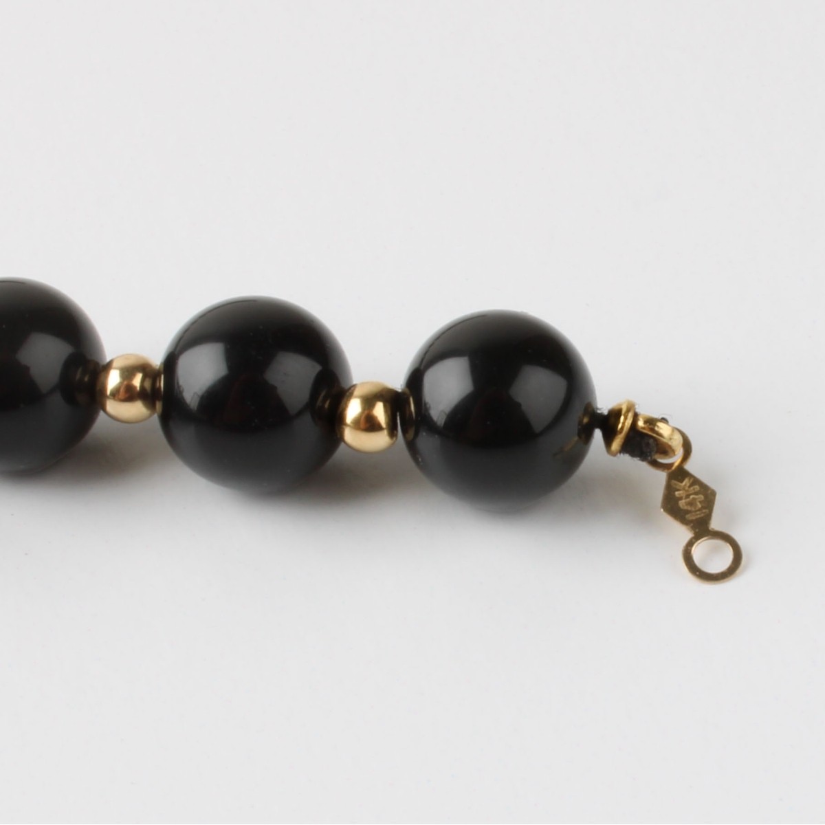 Onyx and 14K Necklace and Bracelet