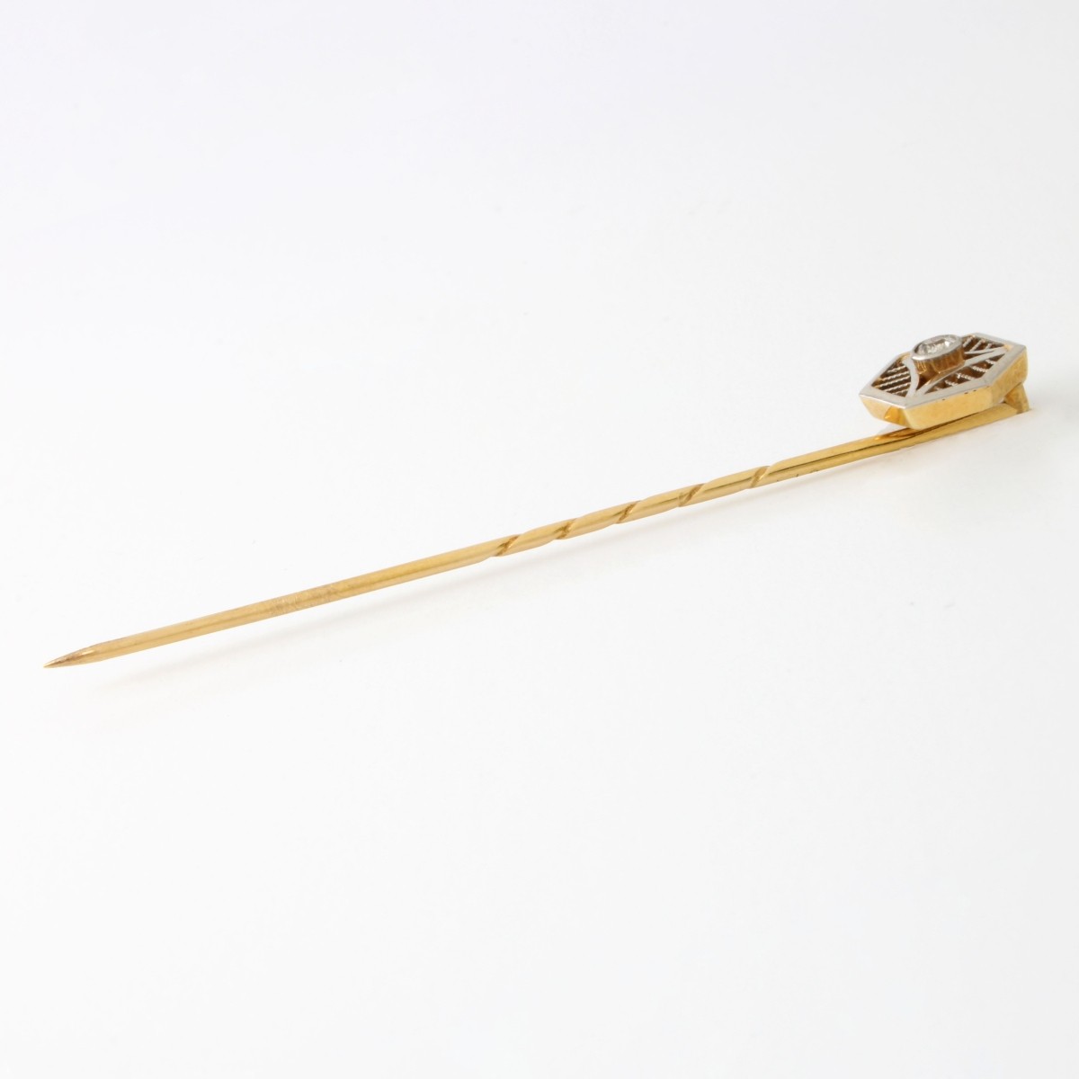 Diamond and 14K Stickpin